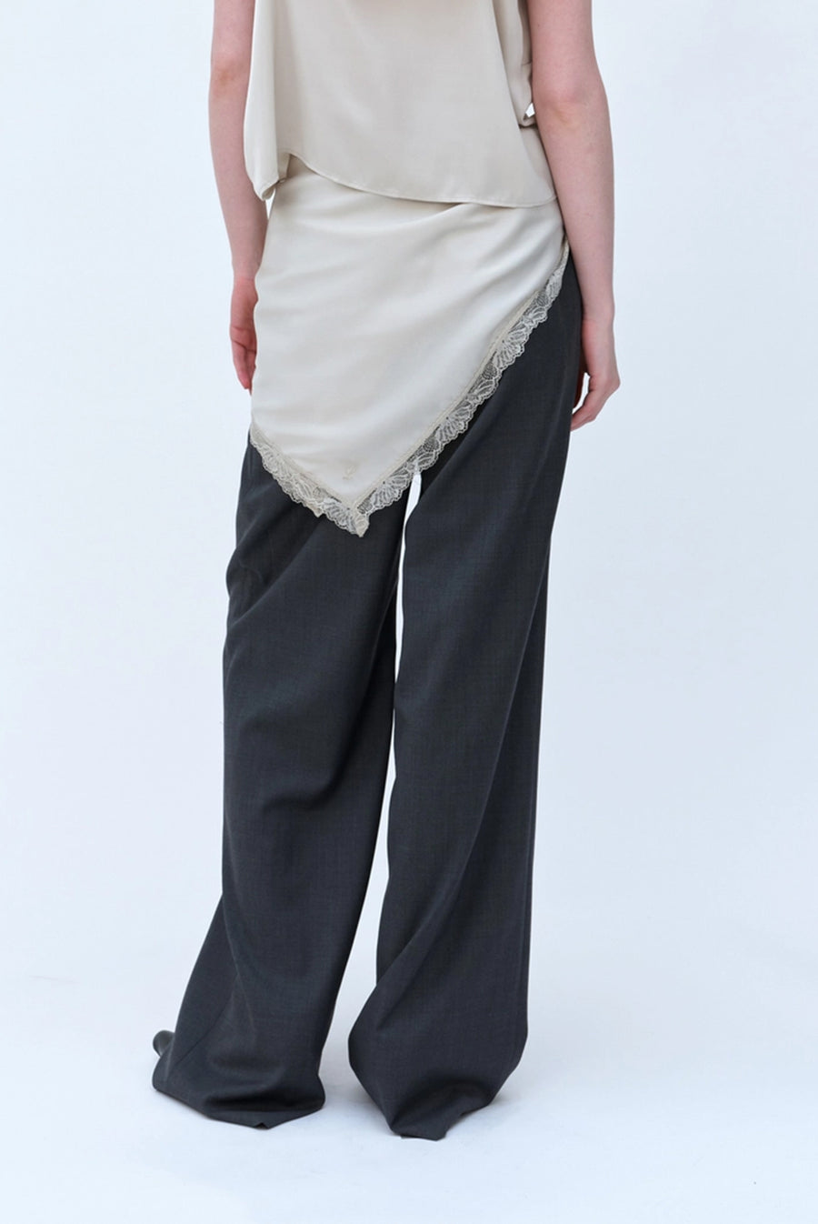 Lace Trim Short & Waist Scarf Set