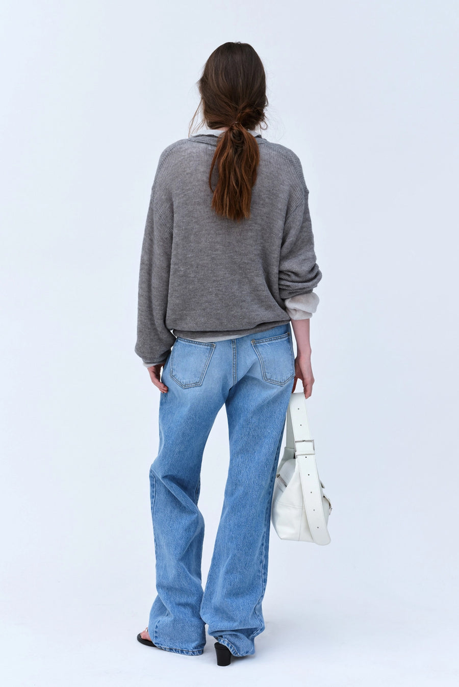 Mid-Rise Straight Jeans - Blue