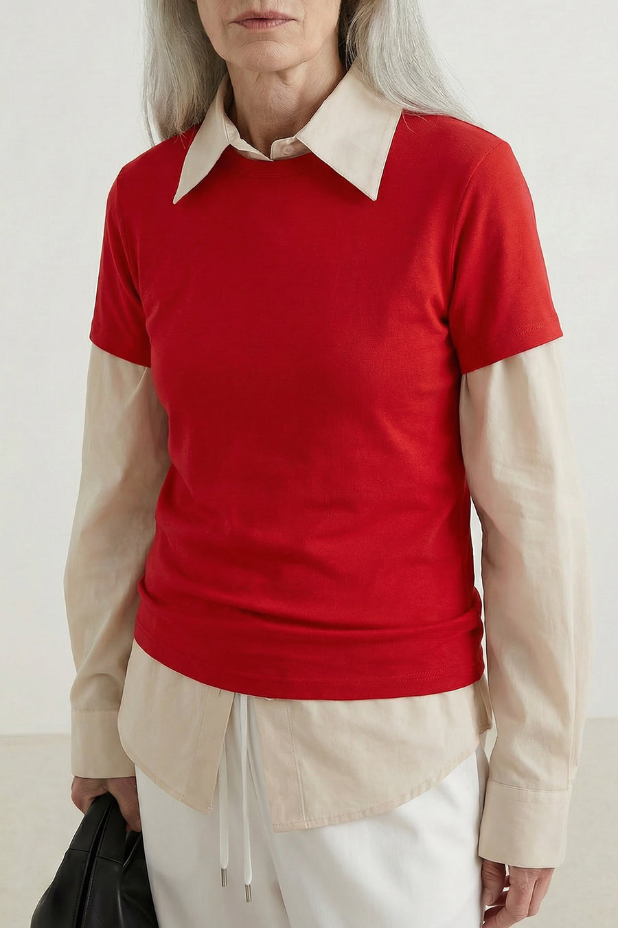 Fitted Crewneck T-Shirt - Red