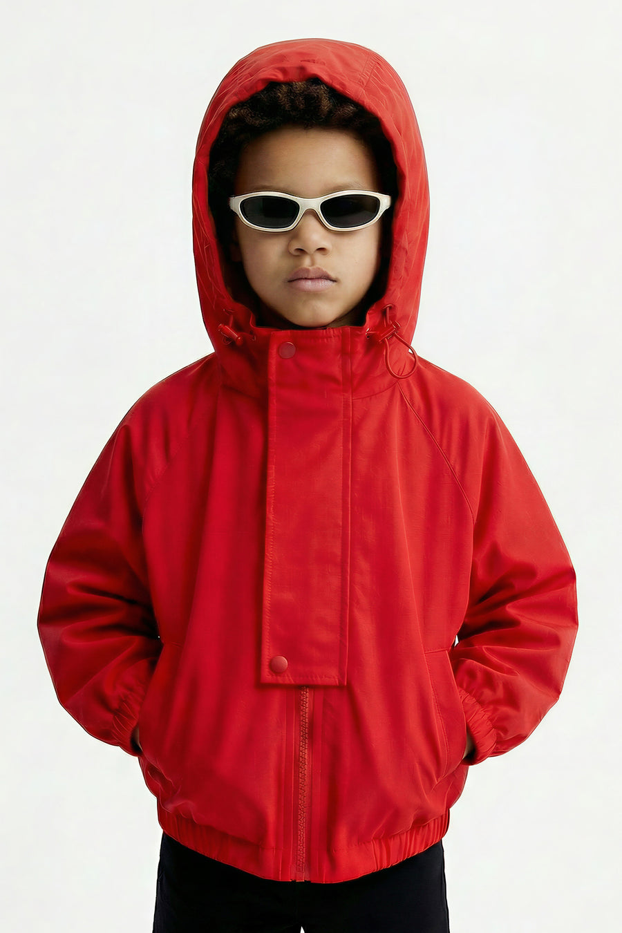 Kids - Hooded Windbreaker - Red