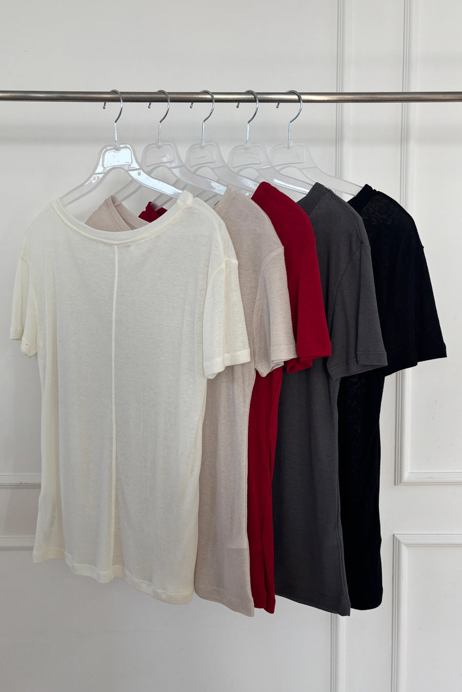 Sheer Short Sleeve T-Shirt - Red