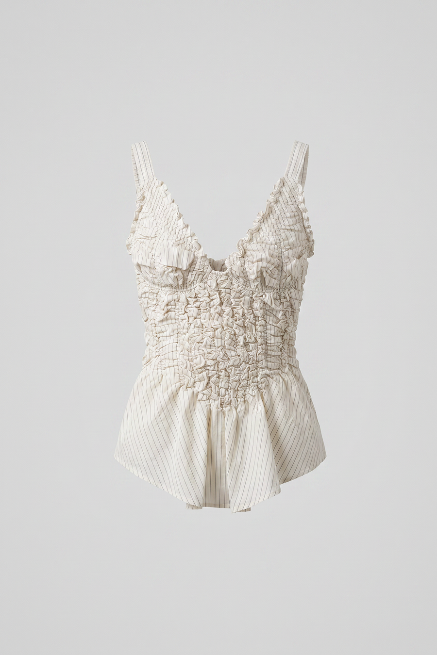 Smocked Bustier Peplum Cami