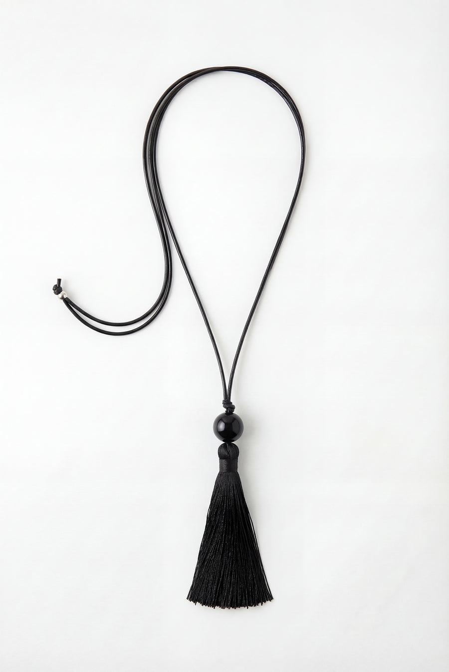 Tassel Pendant Necklace - Black