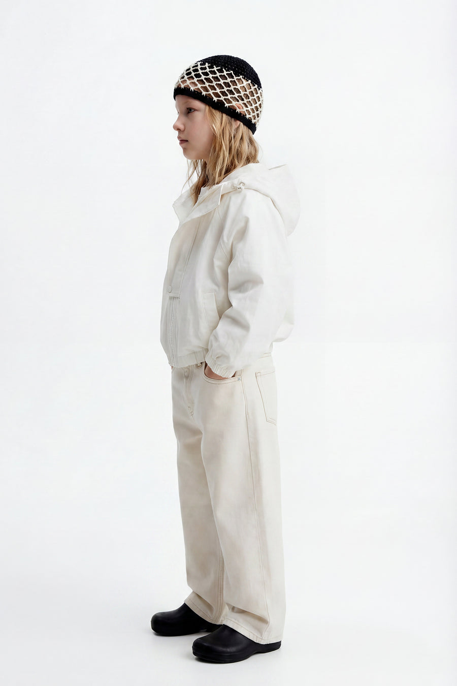 Kids - Hooded Windbreaker - White