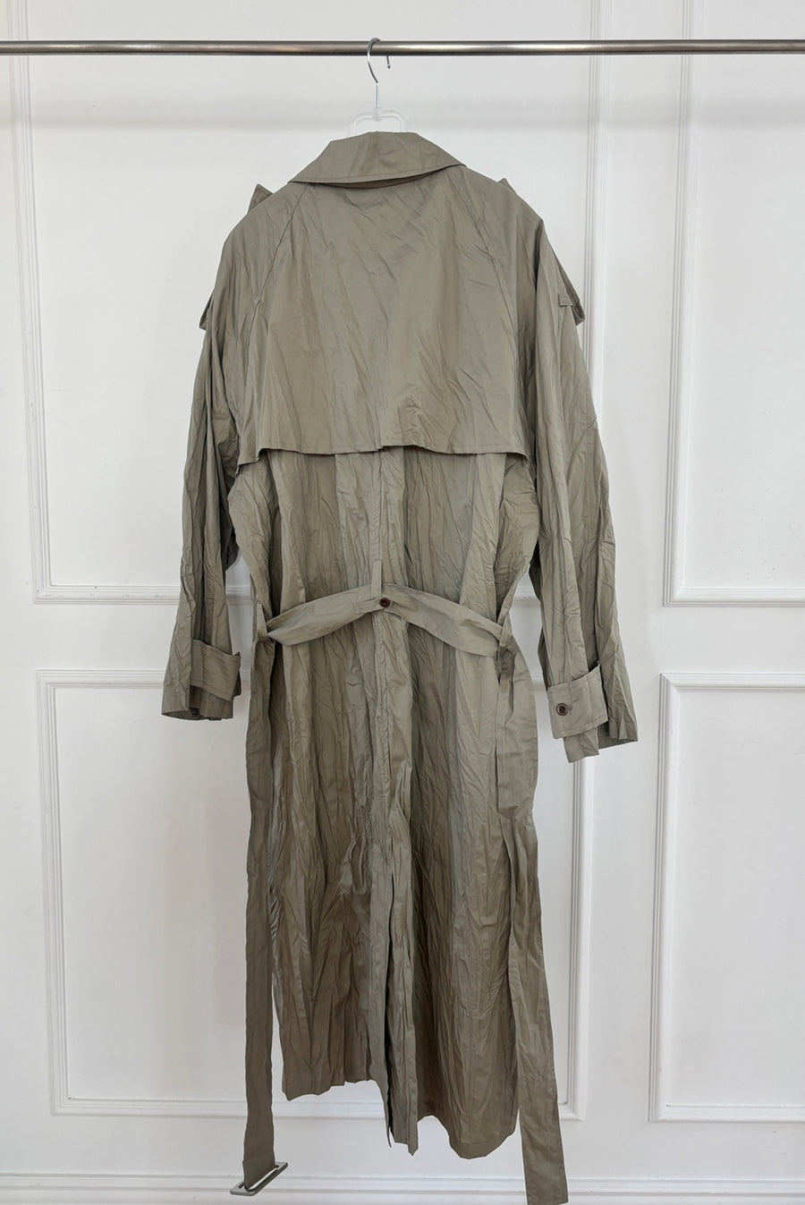 Wrinkle Raglan Trench Coat - Khaki