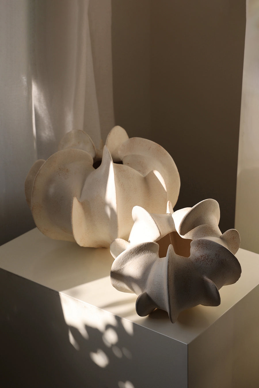 Orbit Fold Vase - Cream - Large