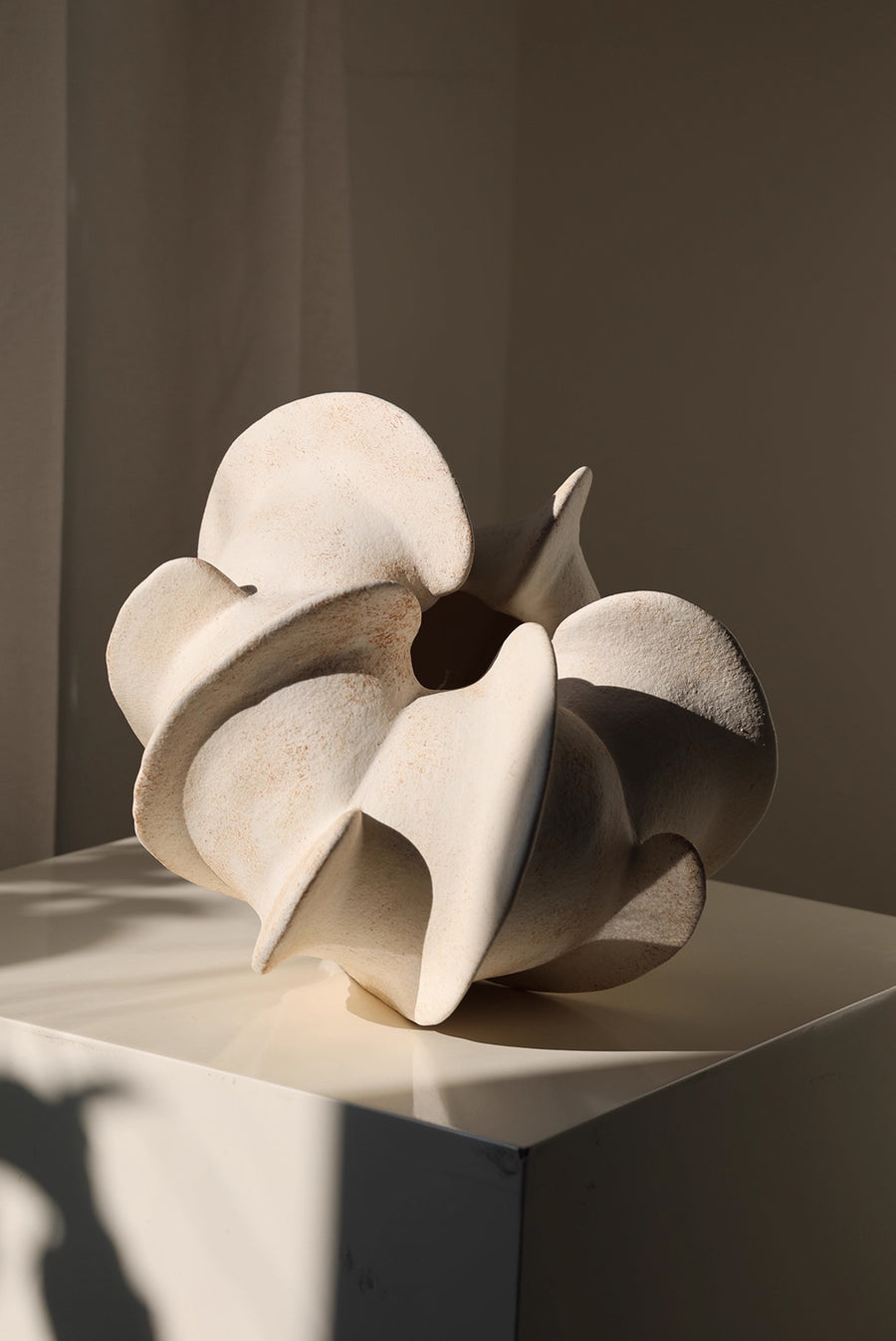 Orbit Fold Vase - Cream - Small