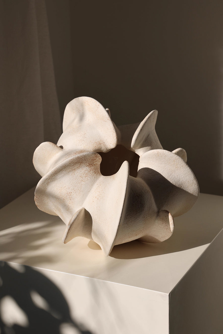 Orbit Fold Vase - Cream - Small