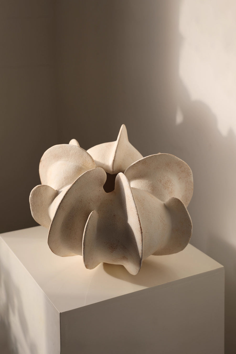 Orbit Fold Vase - Cream - Small