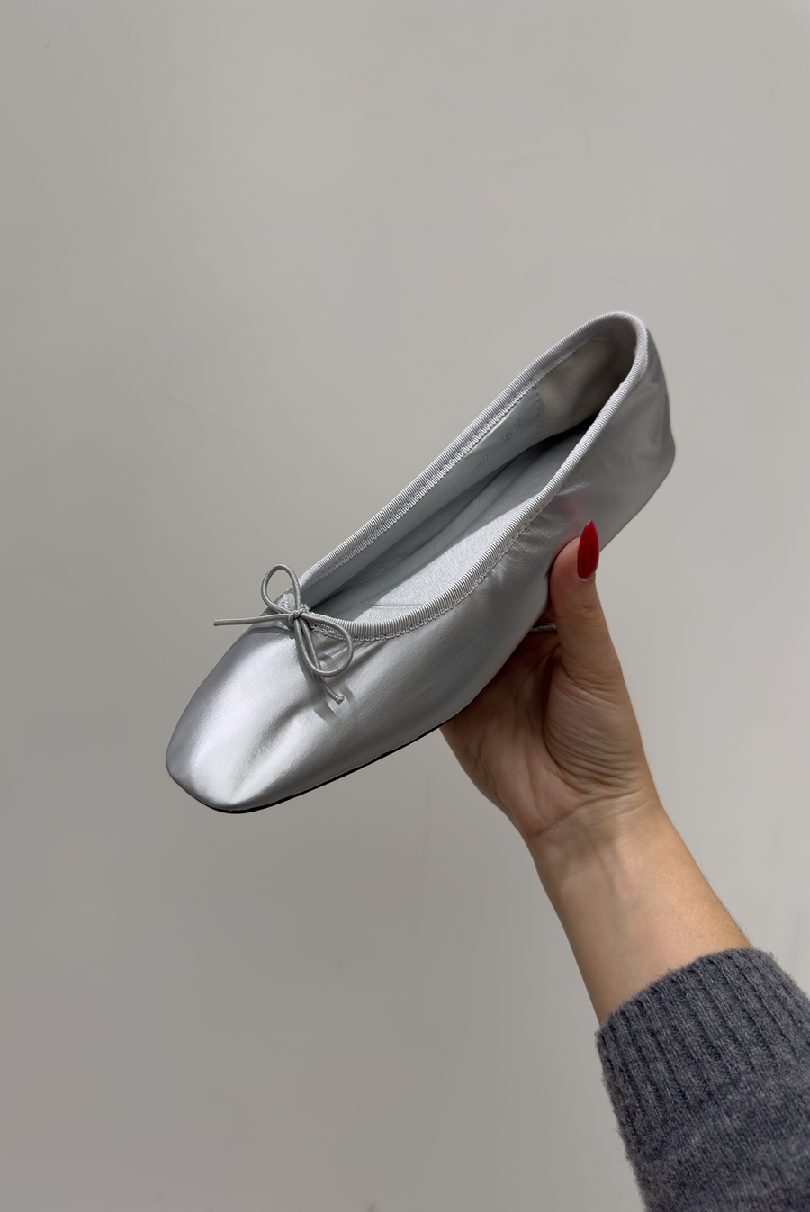 Reflective Ballet Flats - Silver