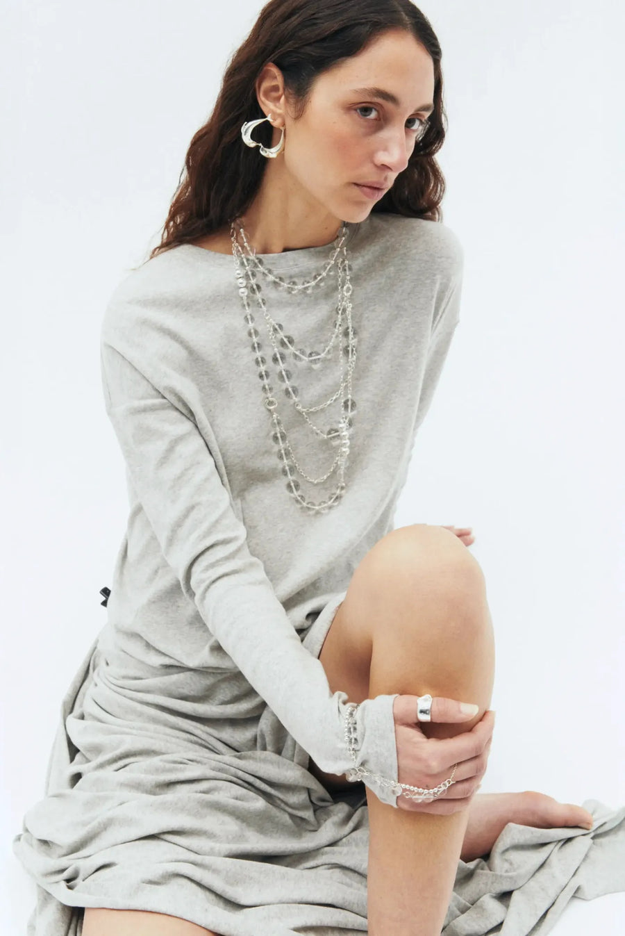 Los Delfines Hoop - Silver