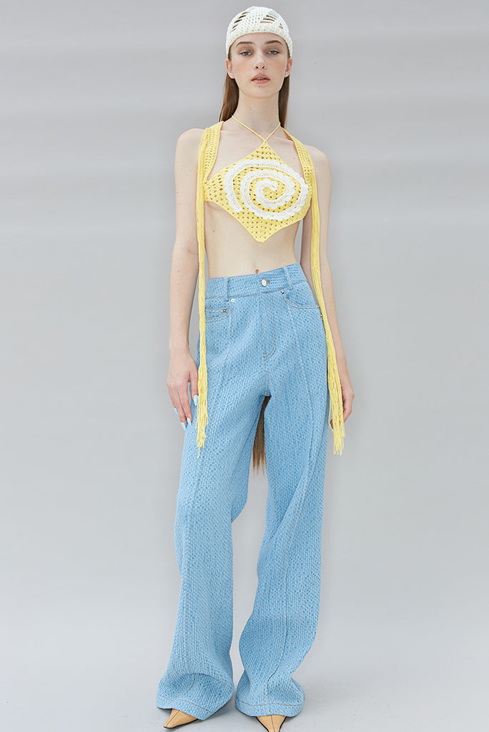 Kijun - Spiral Crochet Top - Yellow