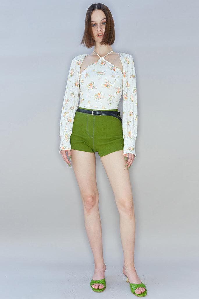 Kijun - Puff Sleeve Bodysuit - White