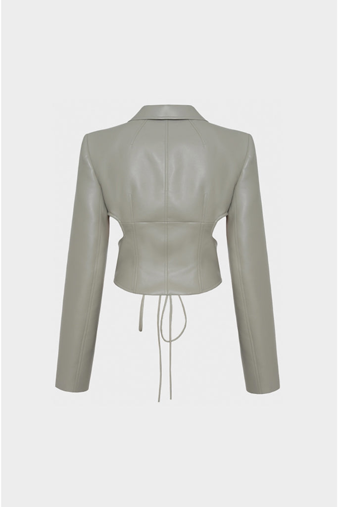 Lado Bokuchava - Cropped Wrap Blazer - Grey