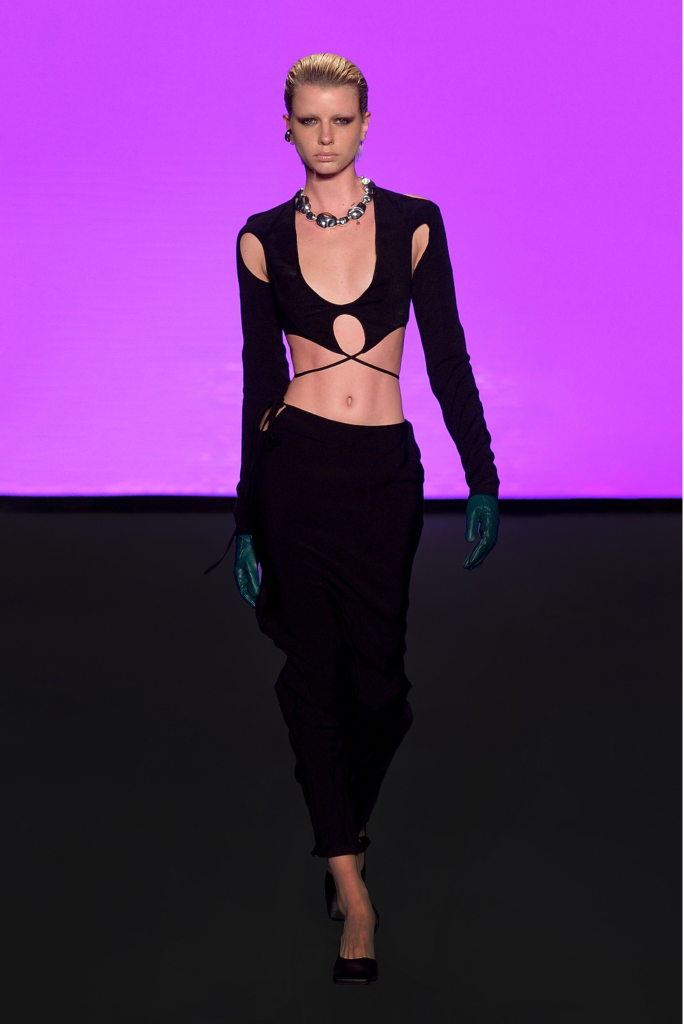 Lado Bokuchava - Cut Out Wrap Top - Black