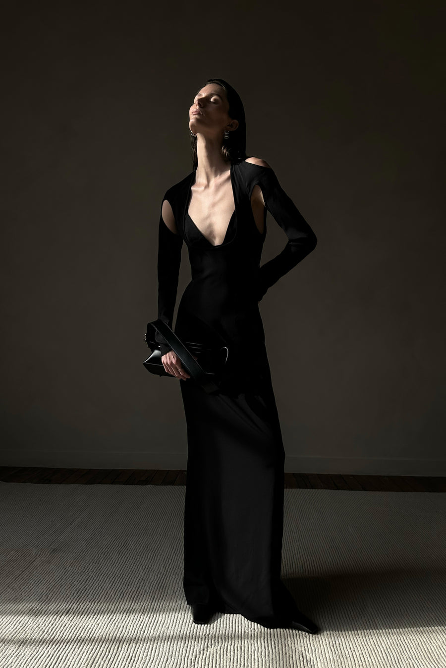 Lado Bokuchava - Cut Out Midi Dress - Black