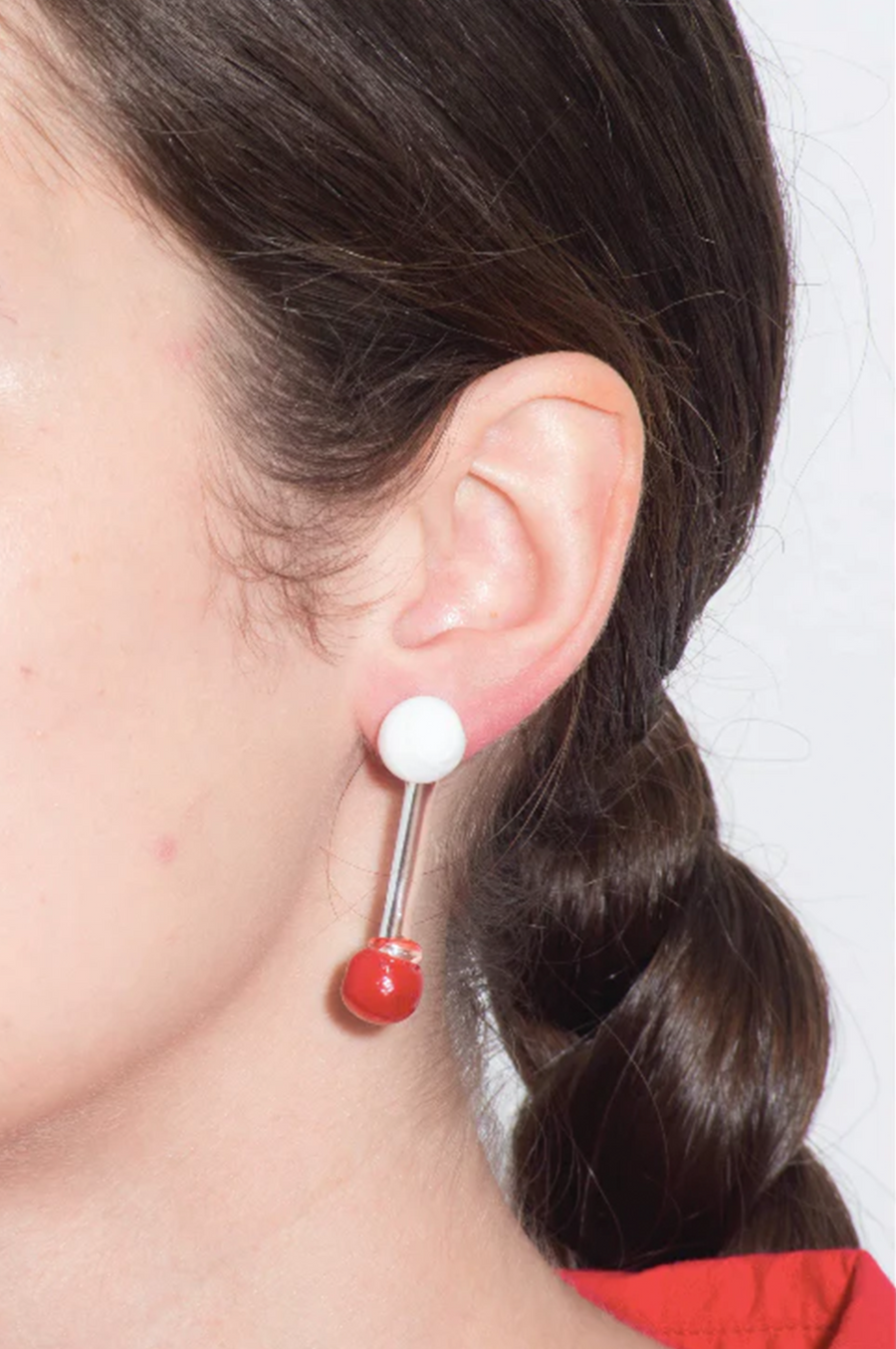 Levens - Lea Earrings - White/Red