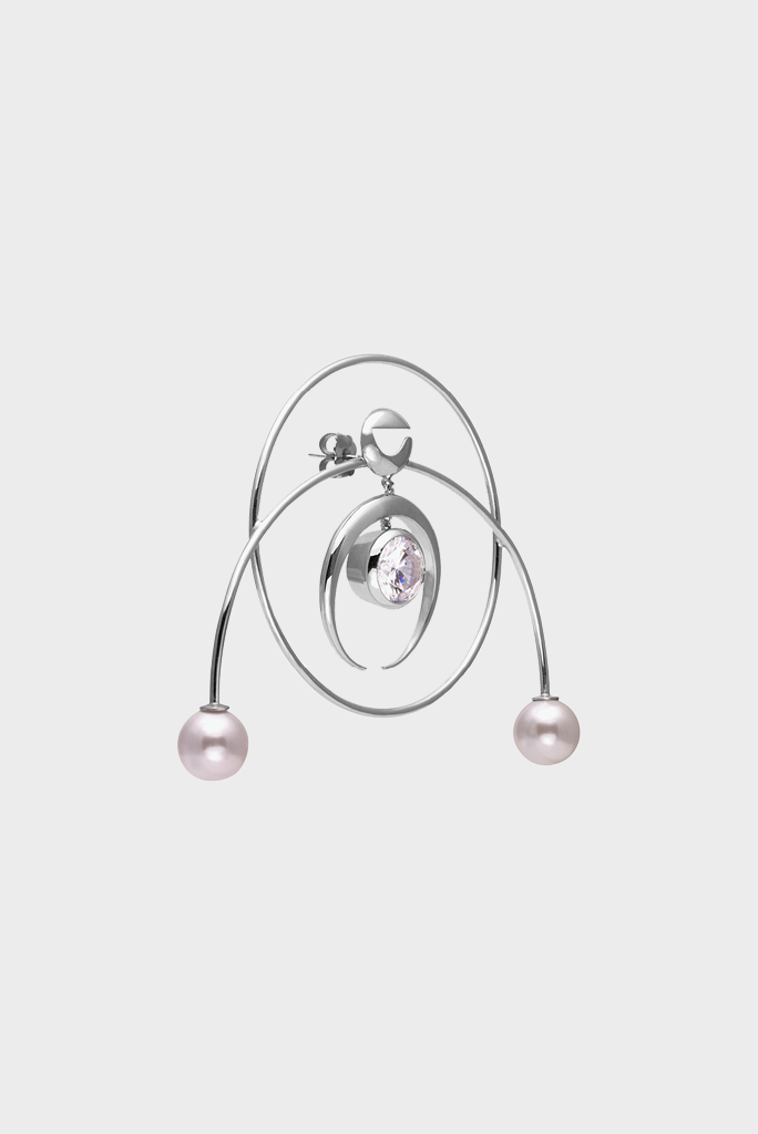 Coperni - Crop Circle Earring - Crystal Silver