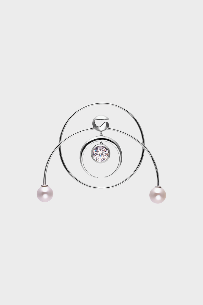 Coperni - Crop Circle Earring - Crystal Silver