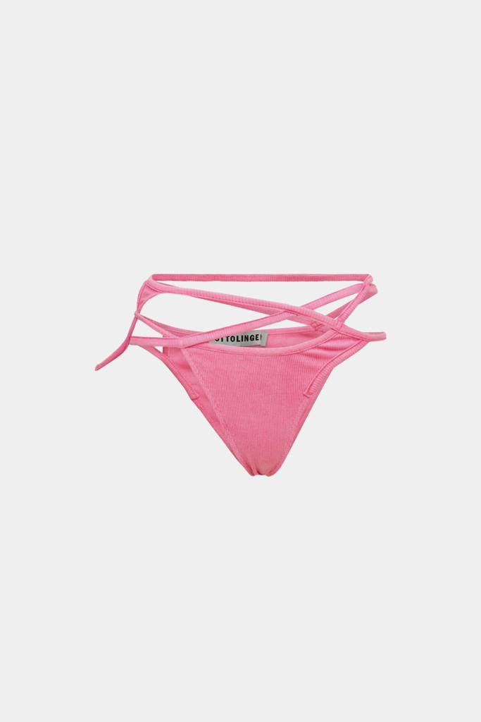 Ottolinger - Knitted Lounge Wrap Brief - Neon Pink