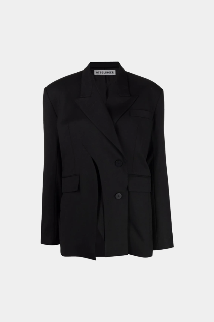 Ottolinger - Woven Signature Split Blazer - Black