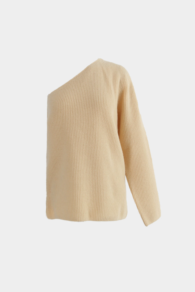 Cut Out Asymmetrical Sweater - Butter