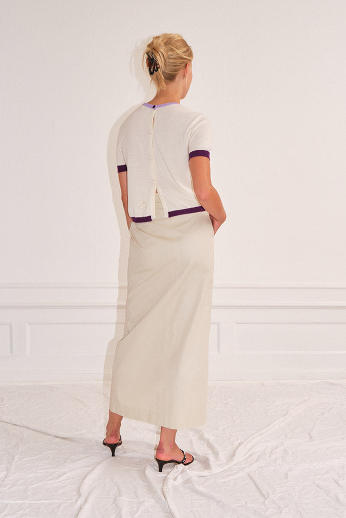 Saks Potts - Savu Top - Ivory/Purple