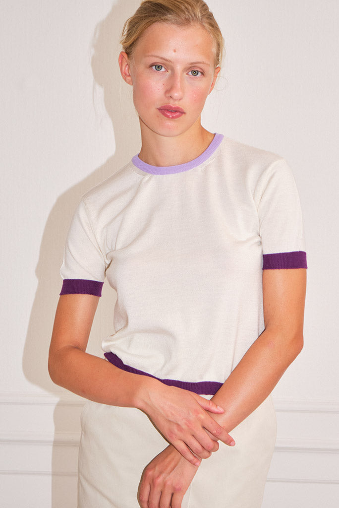 Saks Potts - Savu Top - Ivory/Purple