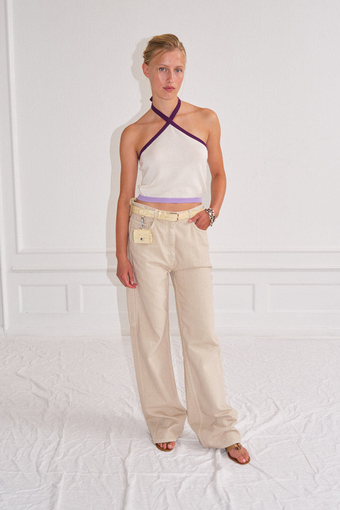 Saks Potts - Sia Top - Ivory/Purple