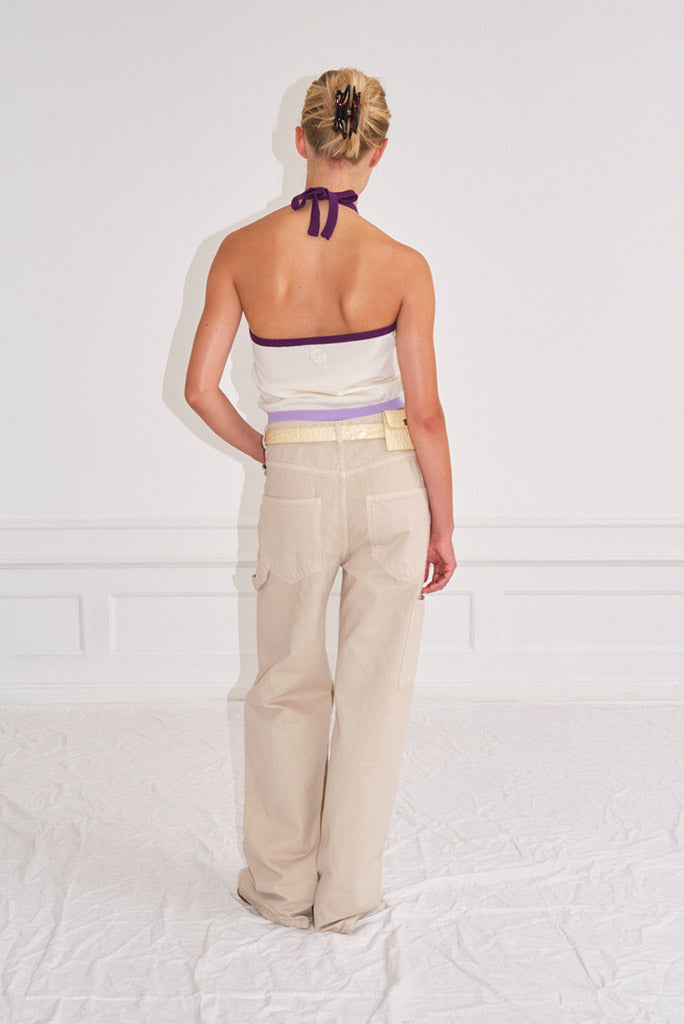 Saks Potts - Sia Top - Ivory/Purple