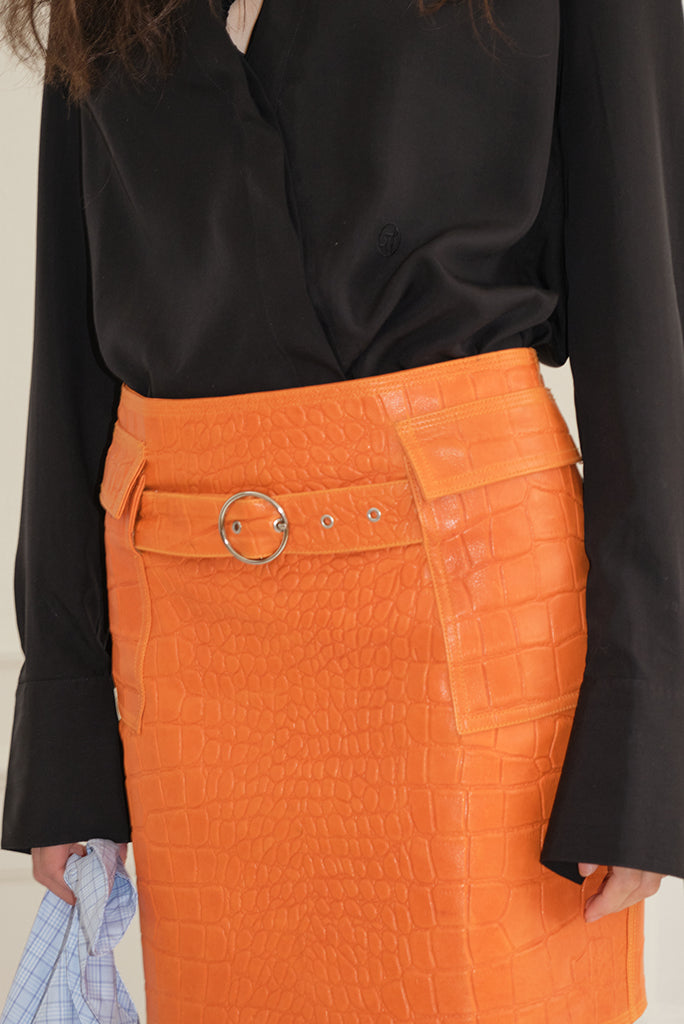 Saks Potts - New York Skirt - Orange Croc