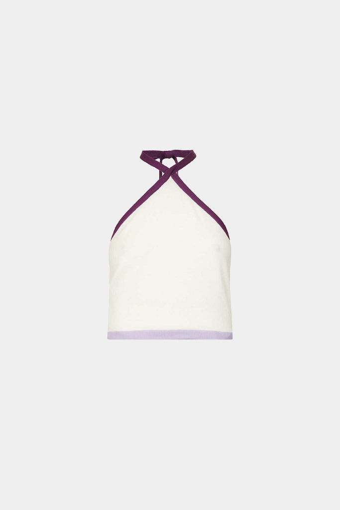 Saks Potts - Sia Top - Ivory/Purple