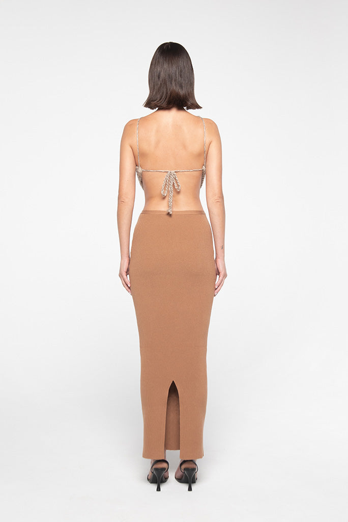 Veceur - Knitted Halterneck Top - Beige