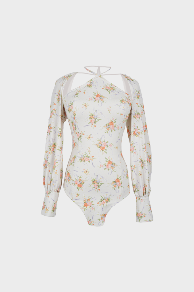Kijun - Puff Sleeve Bodysuit - White