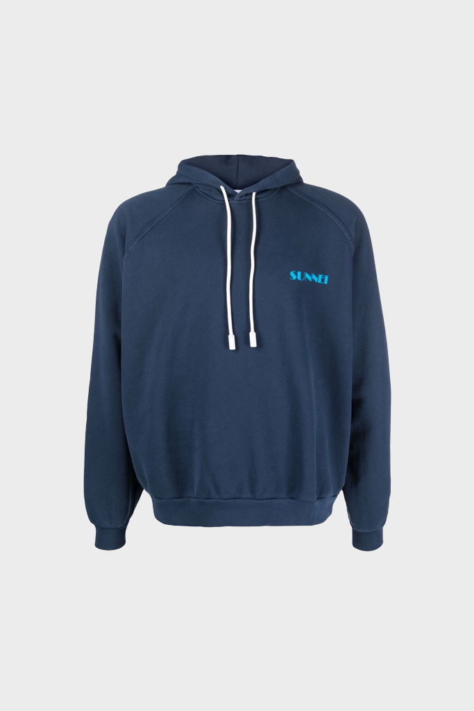 Sunnei - Mini logo Azure Hoodie - Blue
