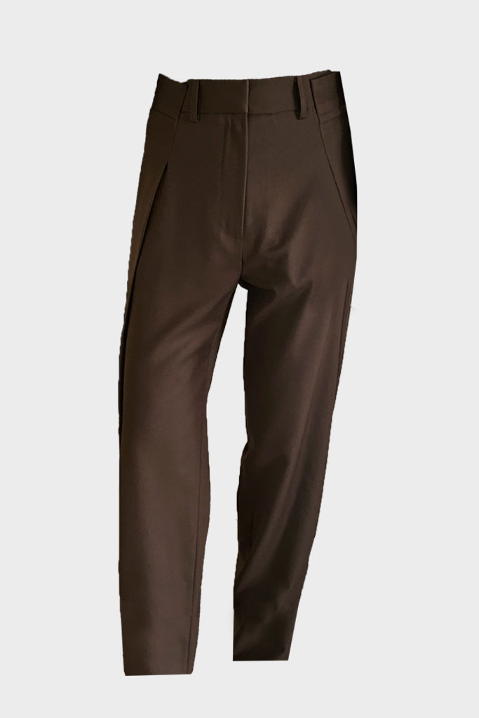 Slim Highrise Trousers - Brown