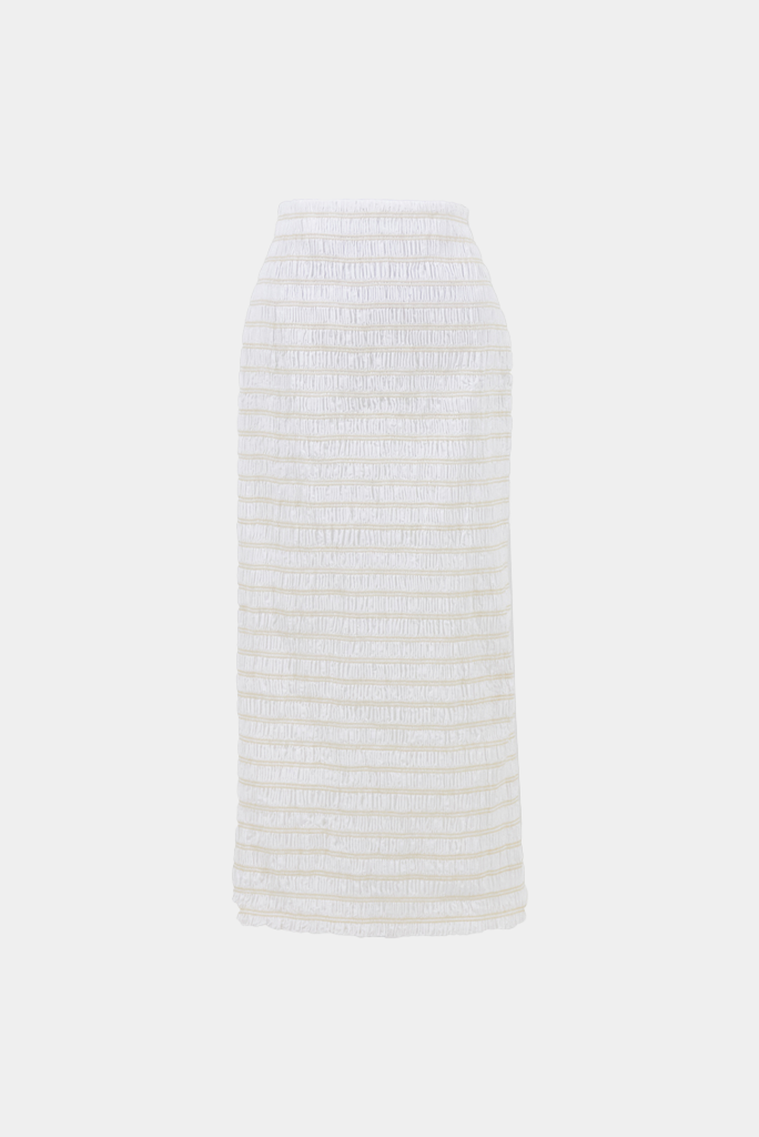 Sunnei - Embroidered Stretch Skirt - Off White