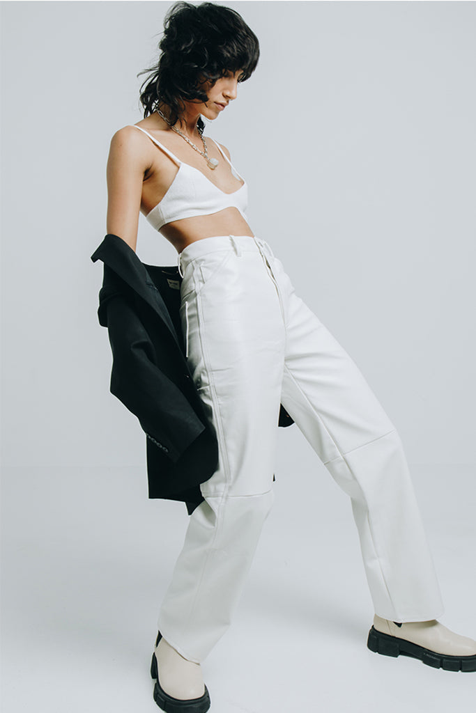 Kika Leather Pants - White