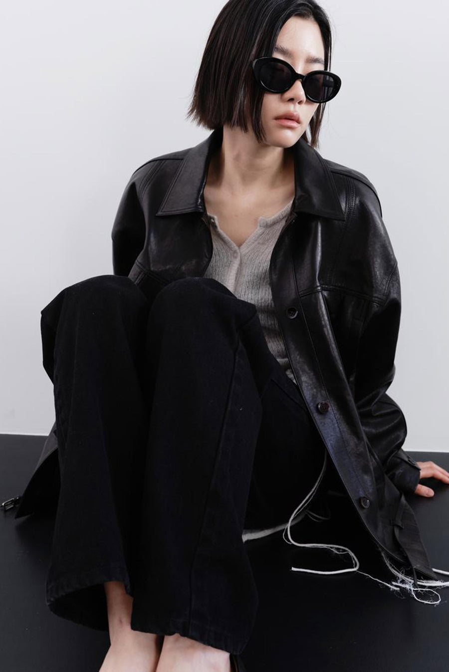 Oversized Leather Jacket