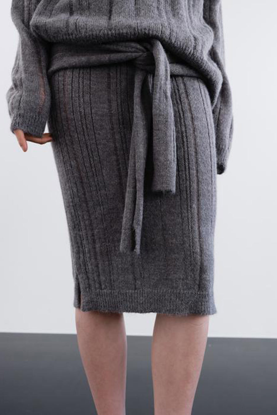Stripe Wrap Knit Skirt