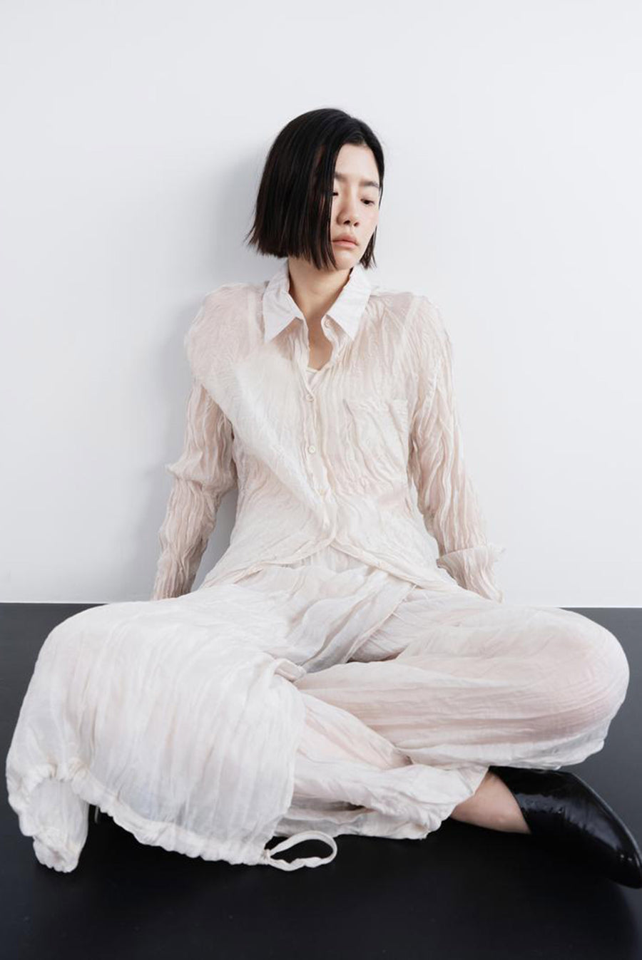 Textured Translucent Blouse