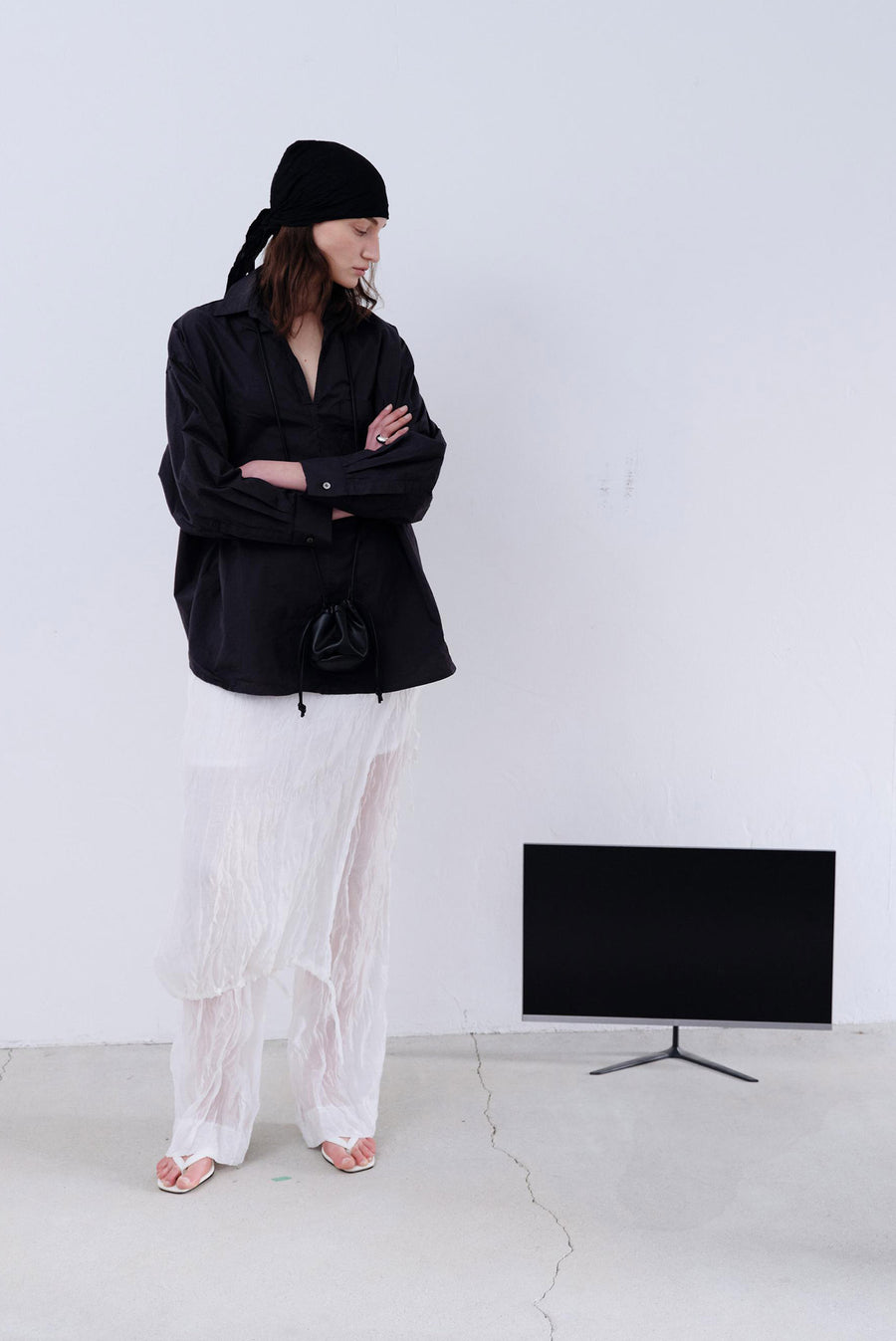 Textured Translucent Overlay Trouser