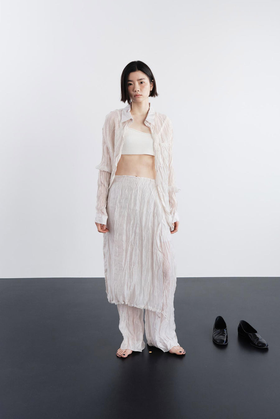 Textured Translucent Blouse