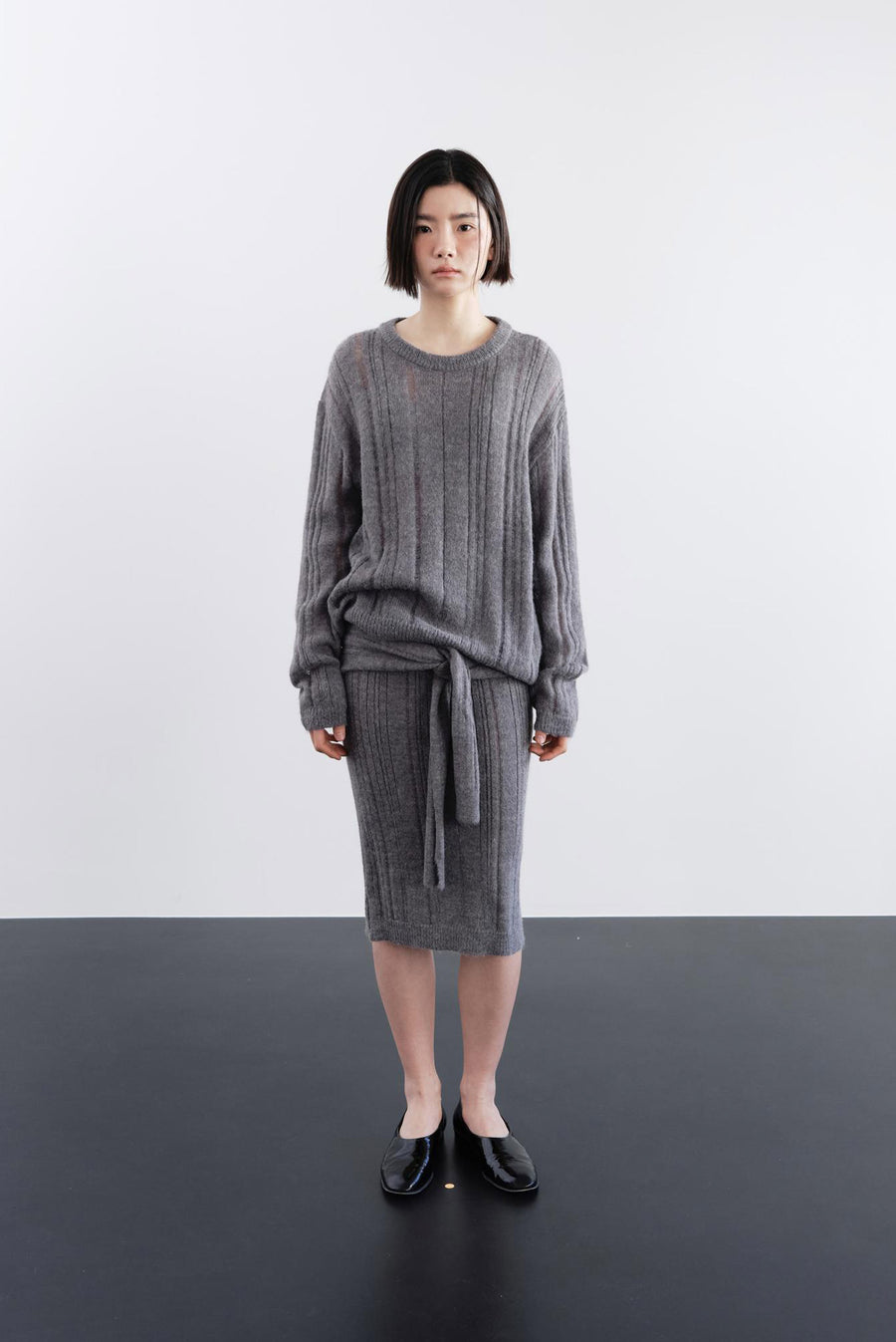 Stripe Wrap Knit Skirt