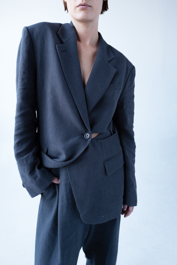 Linen Suit Pant - Navy