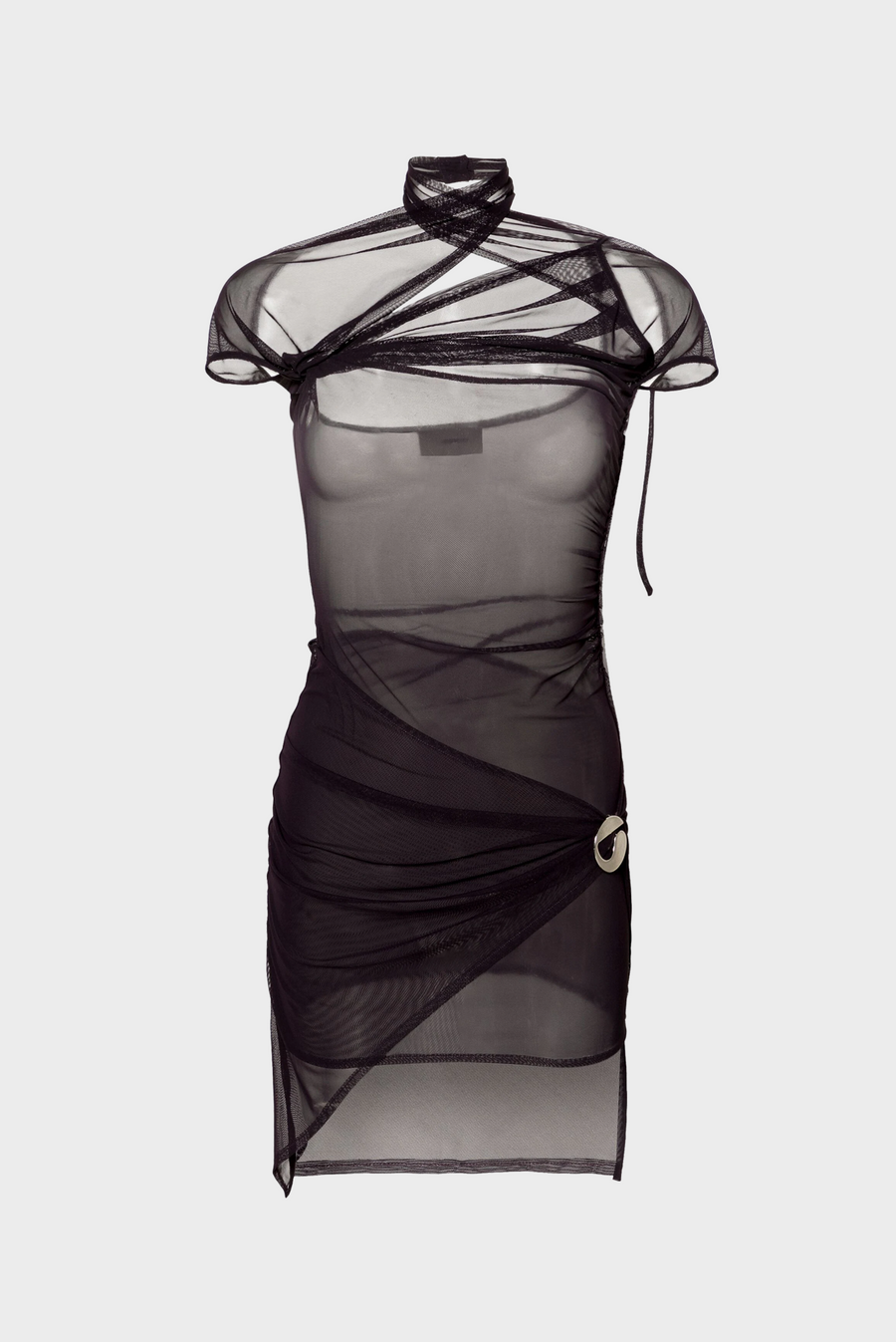 Coperni - Asymmetric Draped Mesh Dress