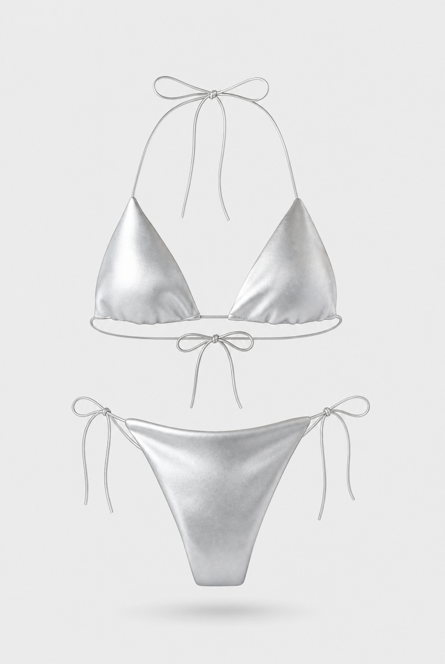 Naranja Furcado - Triangle Bikini Set - Ice Silver