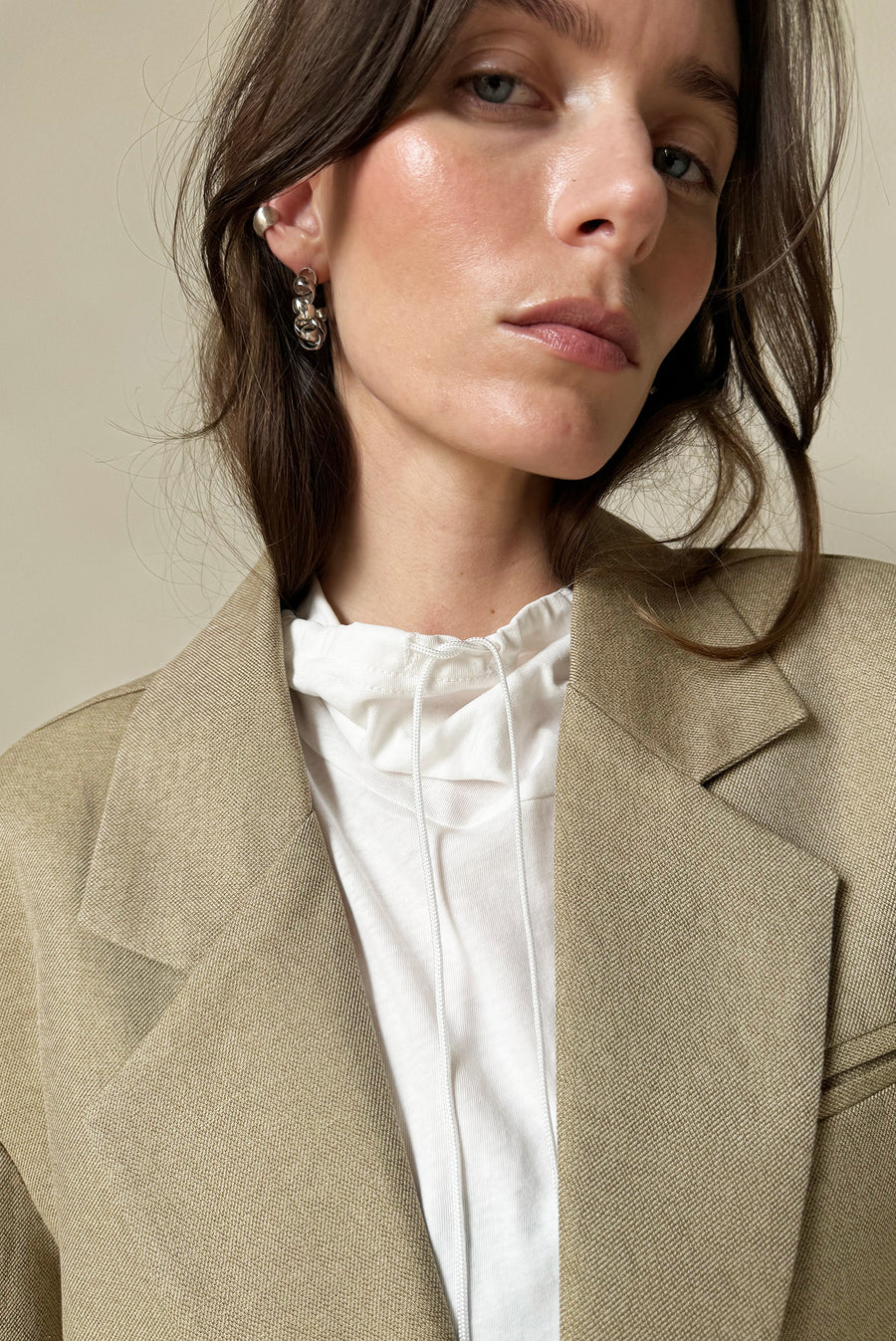 Oversized Structured Blazer - Brown