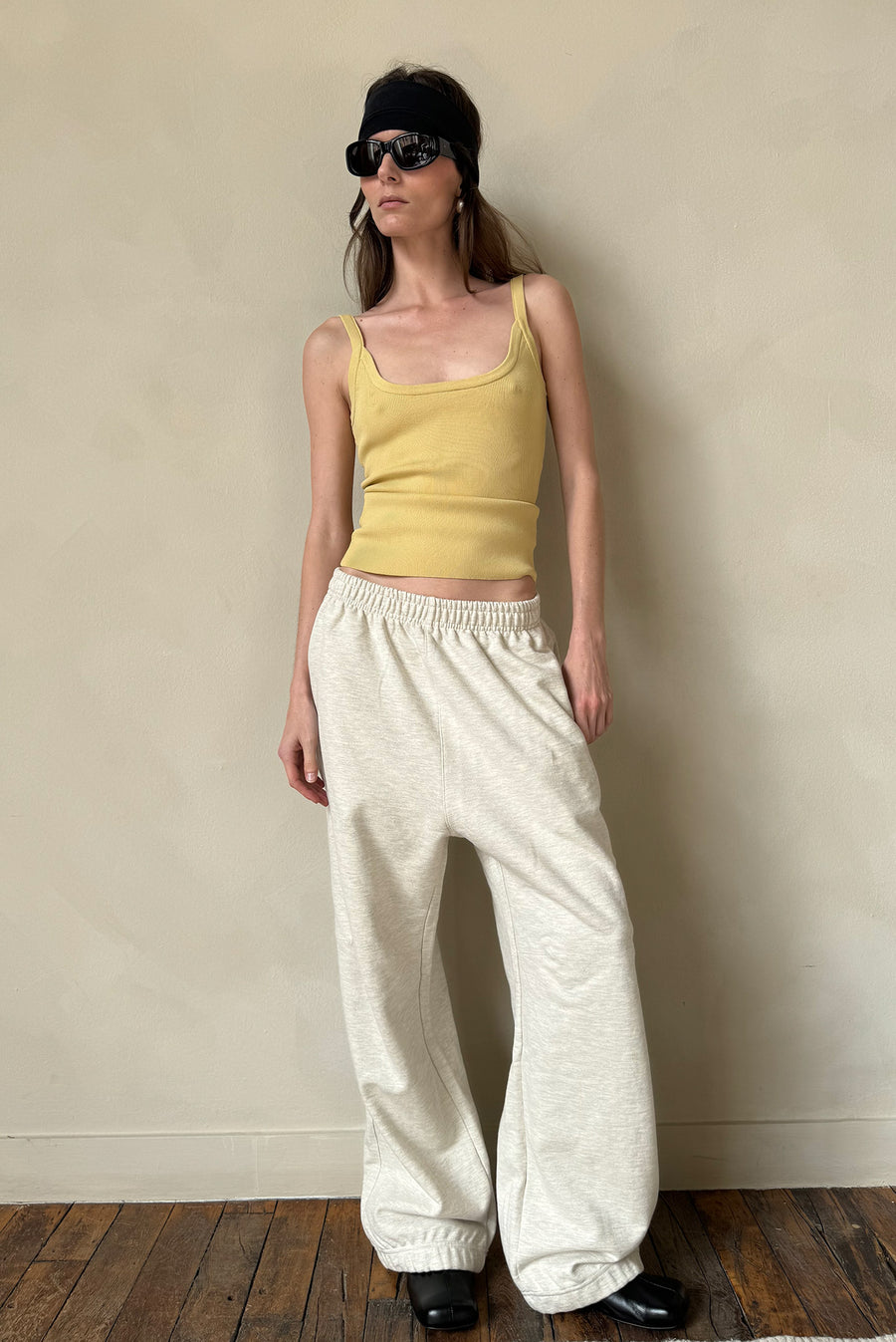 Wide Leg Sweatpants - Heather Oat