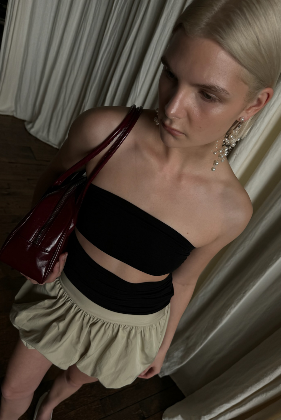 Mini Bubble Skirt - Beige
